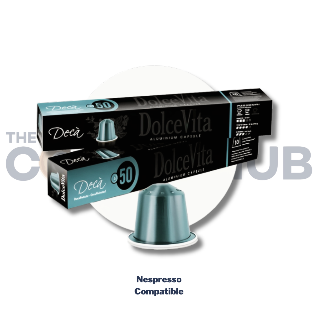 Dolce vita DECAFFEINATO Aluminium Capsules 60% Arabica -10 Capsules – The  Coffee Hub