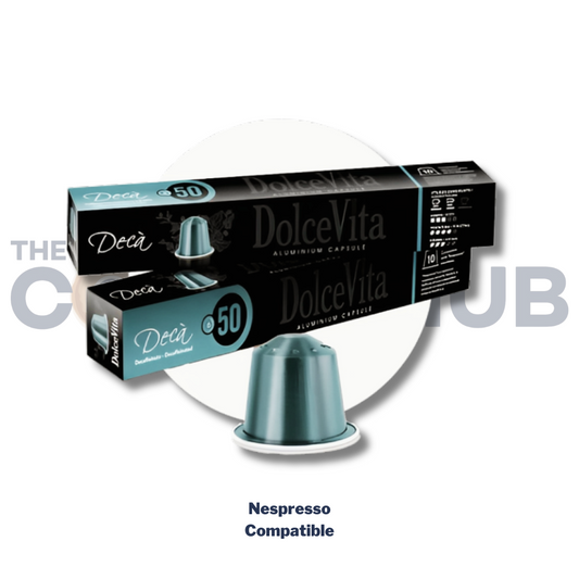 Dolce vita DECAFFEINATO Aluminium Capsules 60% Arabica -10 Capsules
