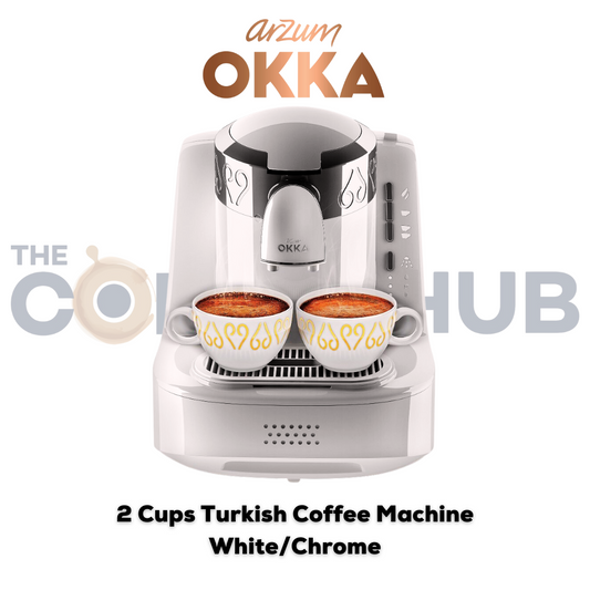Arzum OKKA - 2 Cups Turkish Coffee Machine - White/ Chrome - OK002