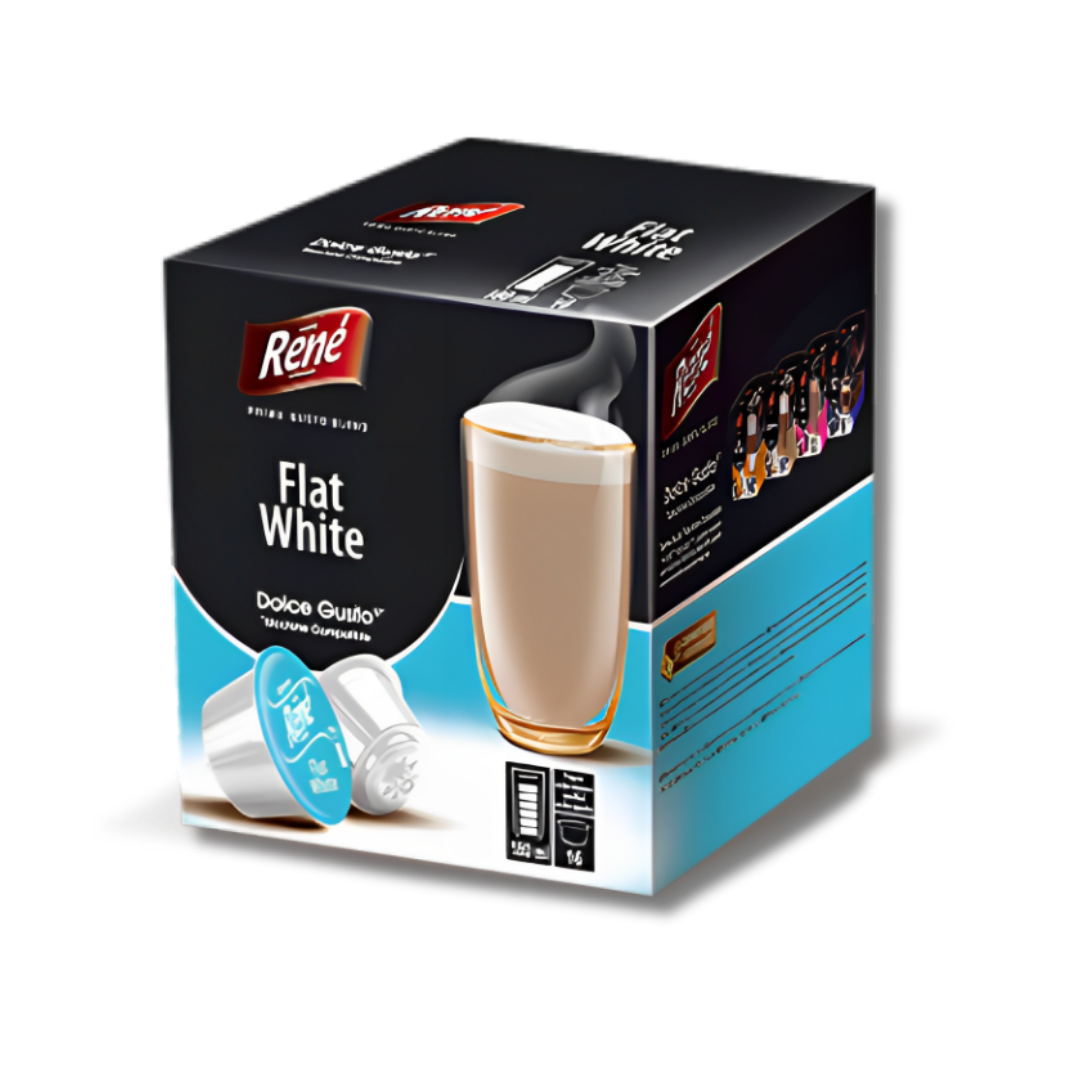 Café Rene Dolce Gusto Compatible Flat White -16 Capsules