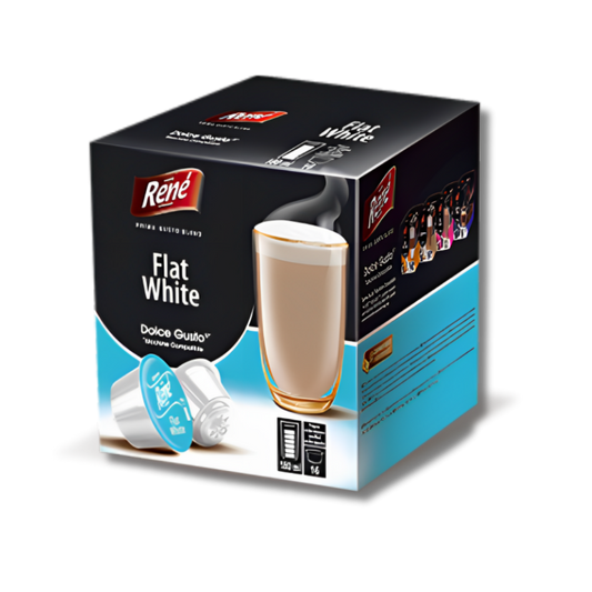 Café Rene Dolce Gusto Compatible Flat White -16 Capsules