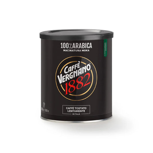 Caffe Vergnano Ground Coffee - 100% Arabica (Moka) - Tin 250 gm
