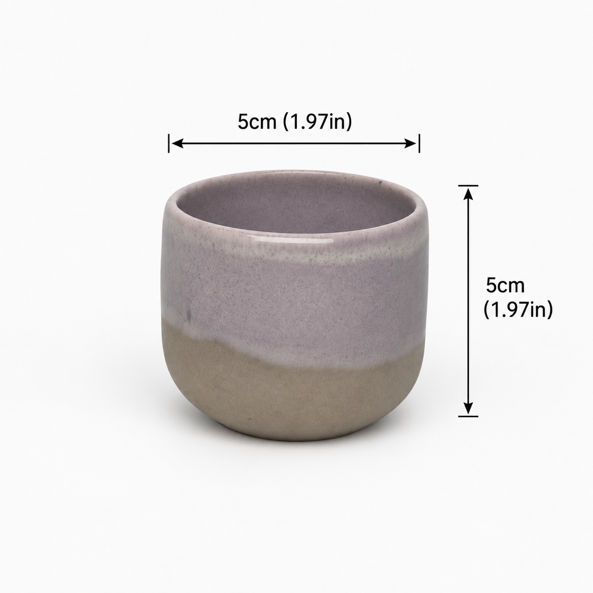 Handmade Pottery Espresso Cup 30 ml | Egyptian Ceramic Coffee Cup - Lavender Stone