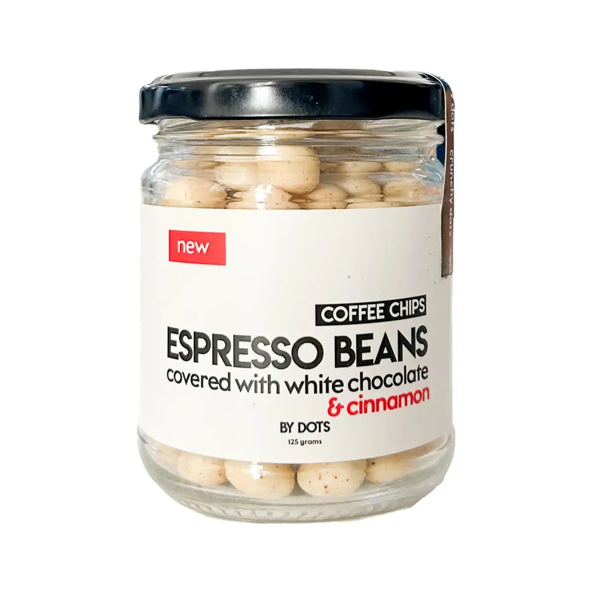 DOTS Espresso Bean covered w white chocolate & Cinnamon -130 gm
