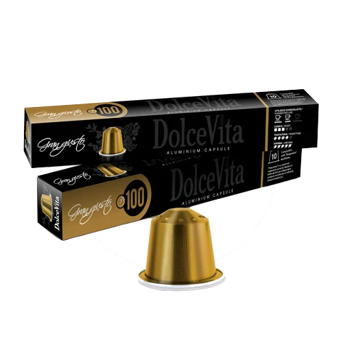 Dolce vita GRAN GUSTO Aluminium Capsules 100% Arabica -10 Capsules