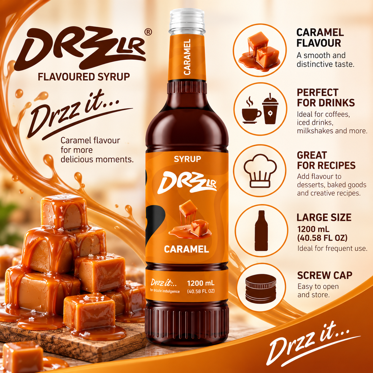 Drzzlr Caramel syrup - 1200 ml
