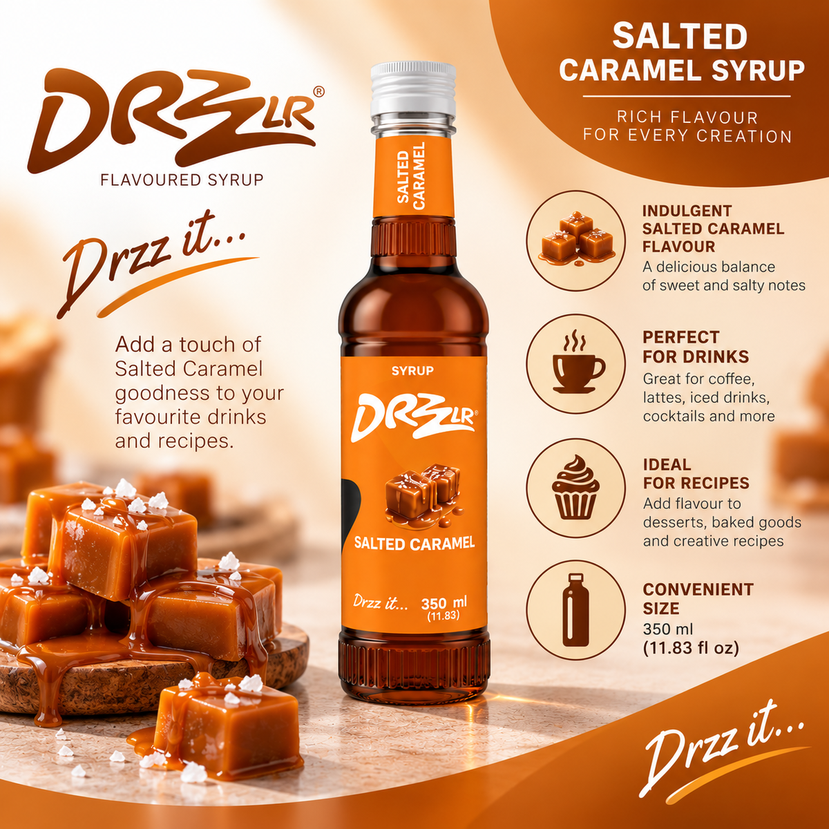Drzzlr Salted Carmel syrup - 350 ml