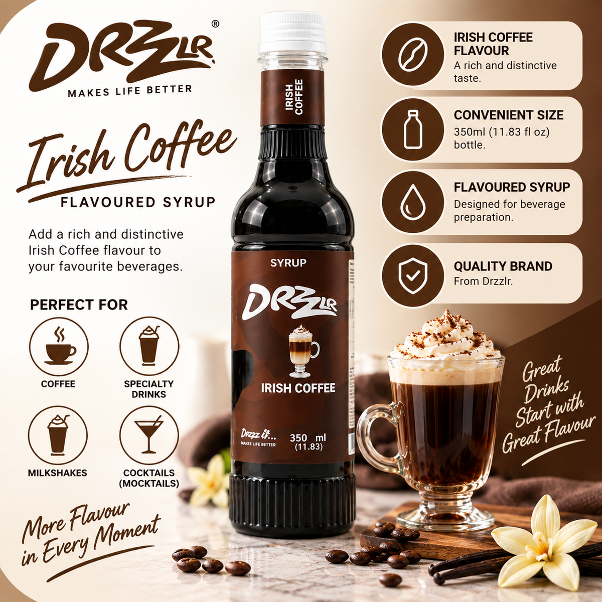 Drzzlr Irish Coffee Syrup – 350ml