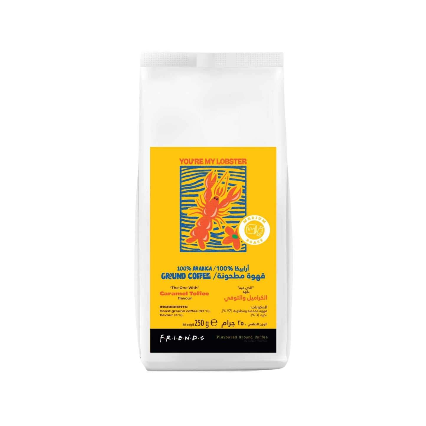 Friends Espresso Ground Coffee - Caramel Toffee Flavor - 250g