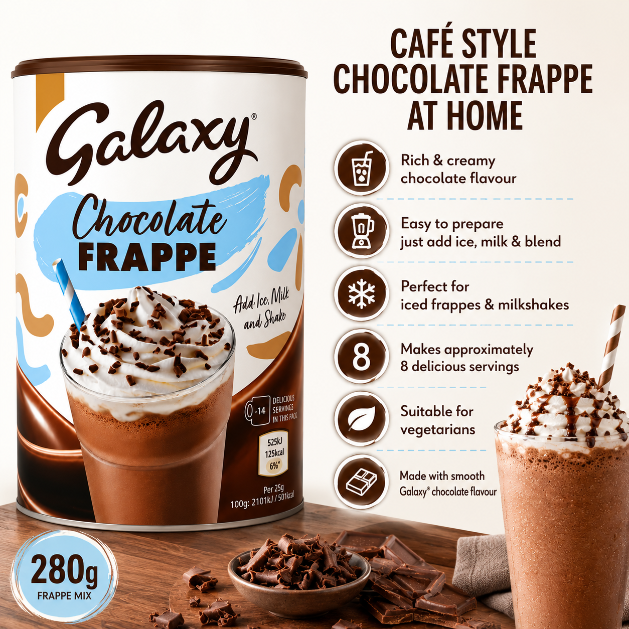 Galaxy Chocolate Frappe - 280 gm