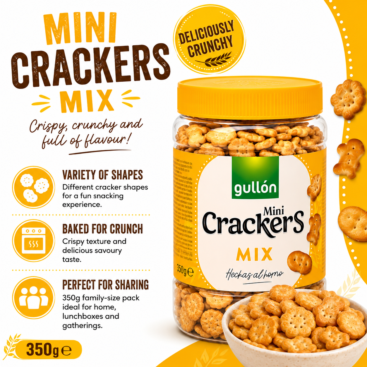 Gullon Mini Mix Crackers - 350 gm