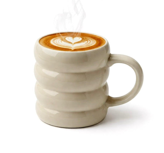 TMH Handmade Ceramic Bubble Mug – Ivory Beige - 300ml
