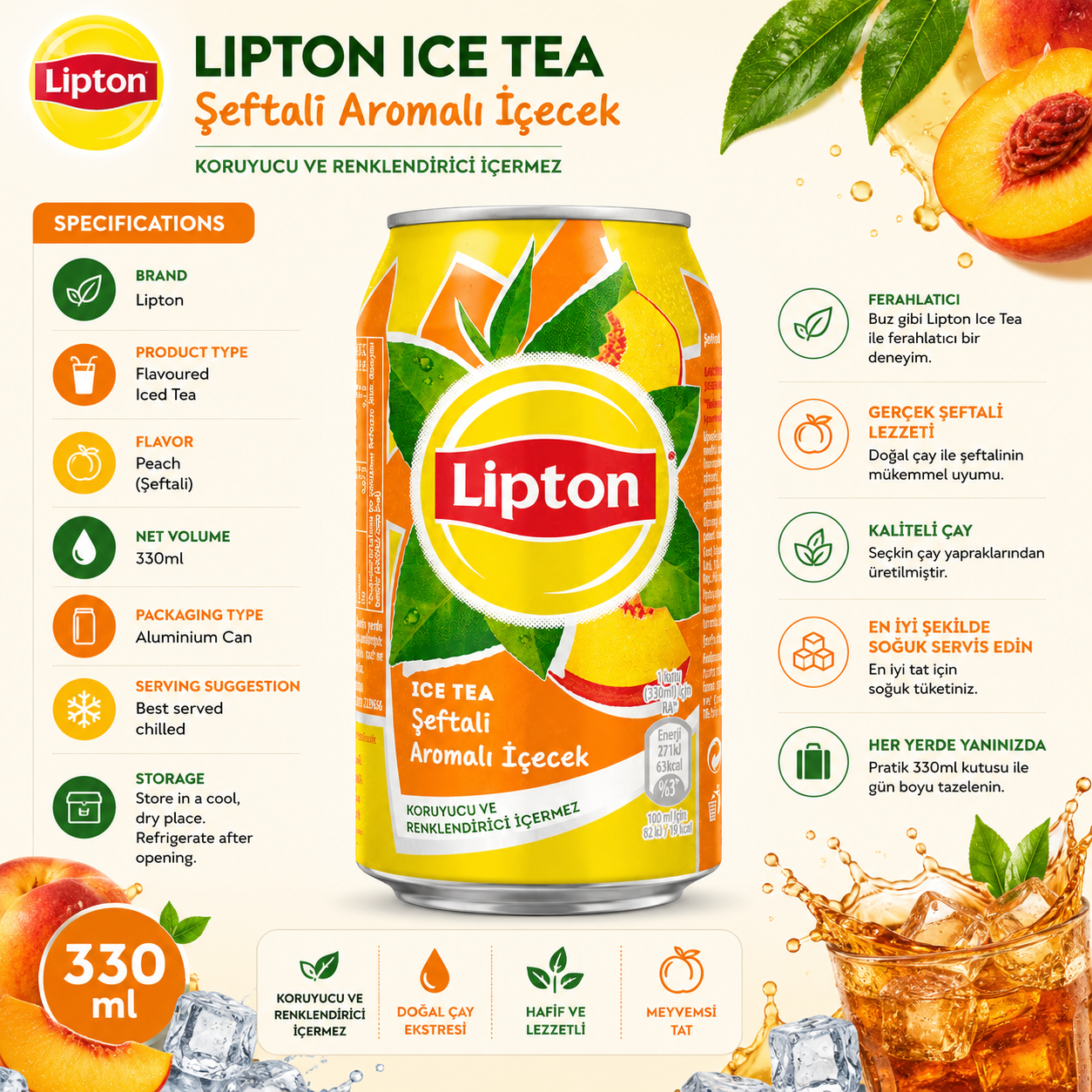 Lipton Ice Tea Peach – 330 ml