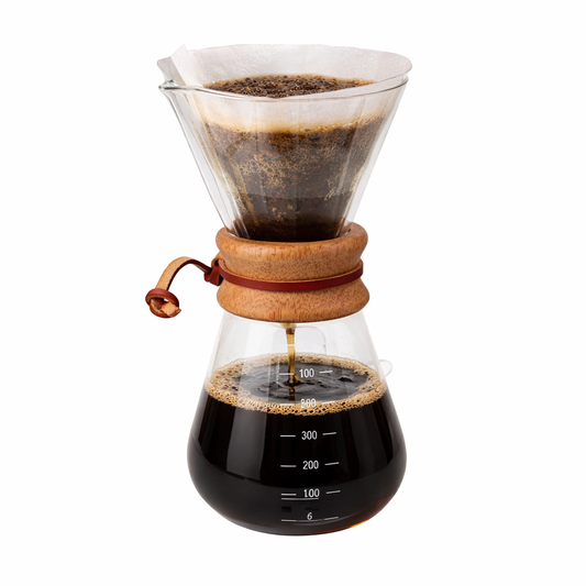 TMH Manual Pour Over Coffee Maker – Glass Dripper with Wooden Collar -600 ml