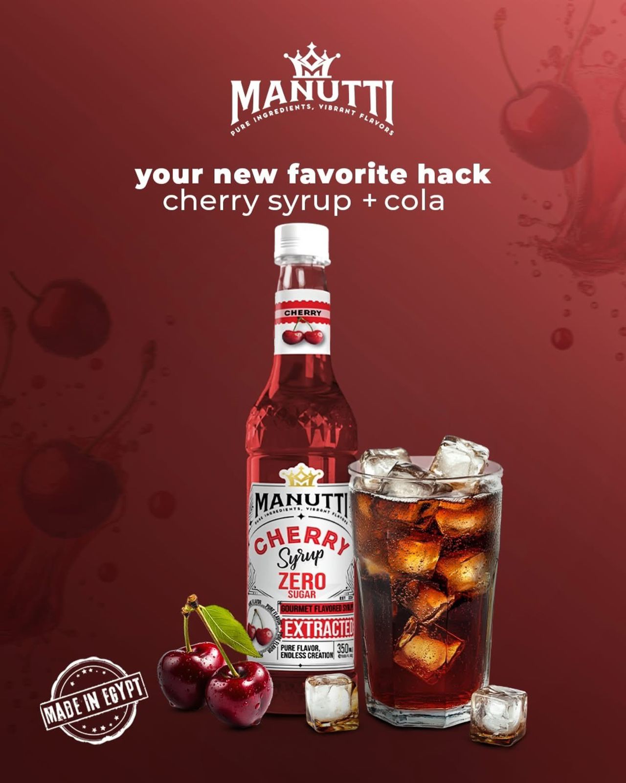 Manutti Cherry Zero Sugar - 350 ml