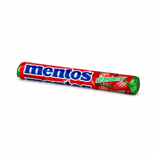 Mentos Strawberry Dragees Roll Candy - 37.5 gm