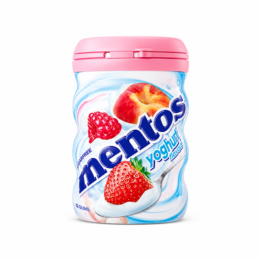 Mentos Yoghurt Strawberry Chewing Gum - Sugar Free - 90 gm