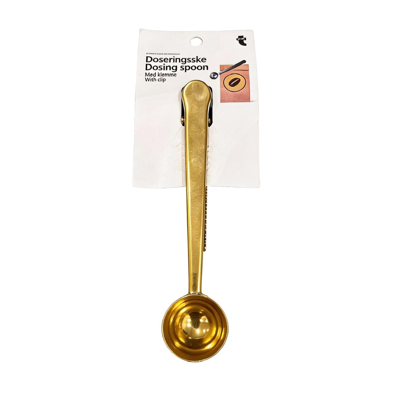 TMH Coffee Dosing Spoon with Clip -Gold - Default Title - Image 1 | Handmade in Egypt