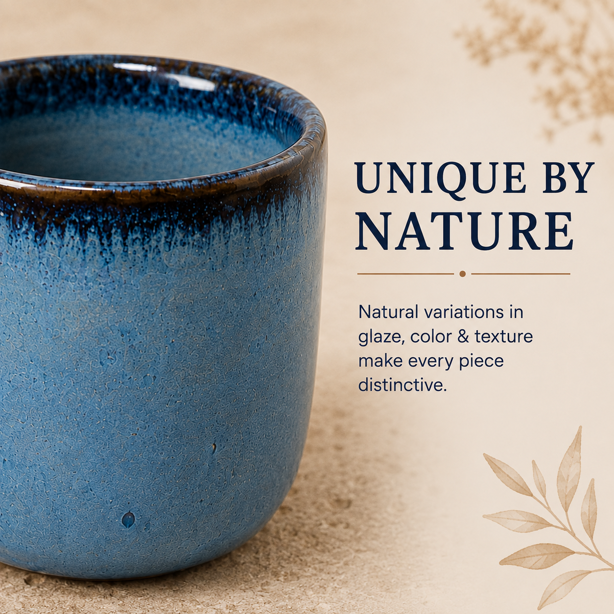 Handmade Pottery Espresso Cup – 80ml Artisan Ceramic Cup - Ocean Blue