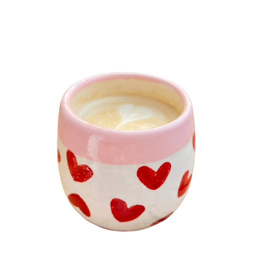 Zaha Handmade White - Pink mug - 350 ml
