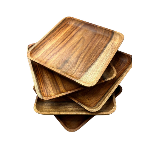 Zaha Wooden square tray - 19x19 cm