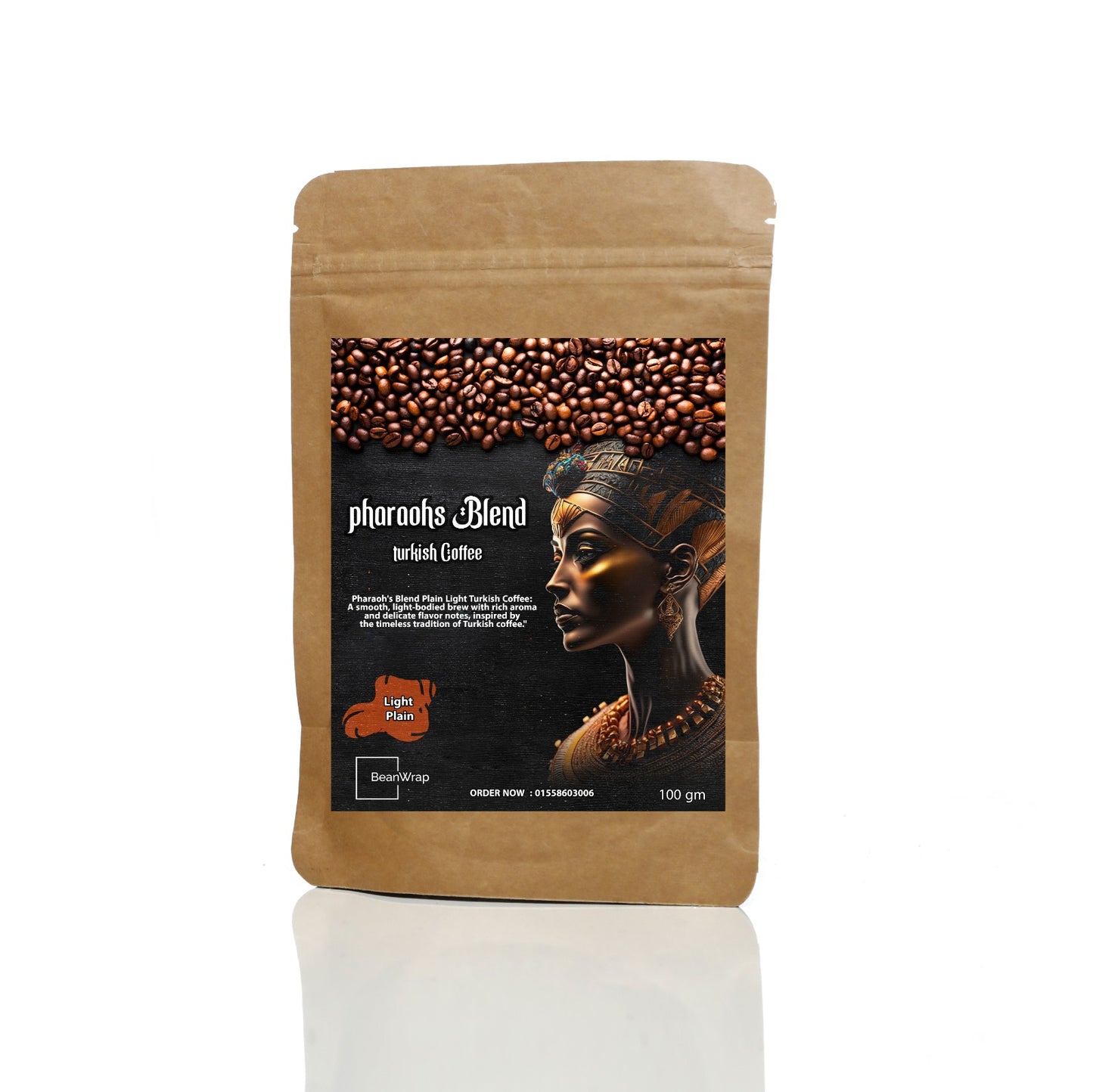 BeanWrap Pharaoh's Blend Plain Light Turkish Coffee - 100 gm