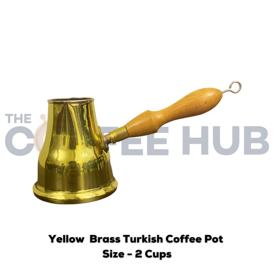TMH Yellow Brass Turkish Coffee Pot Size -2 Cups