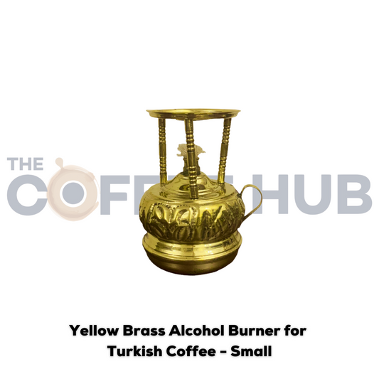 Al Ateeq Yellow Brass Alcohol Burner for Turkish Coffee-Small