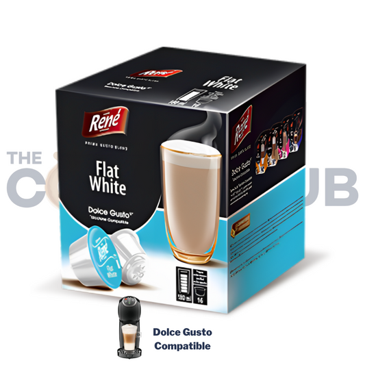 Café Rene Dolce Gusto Compatible Flat White -16 Capsules