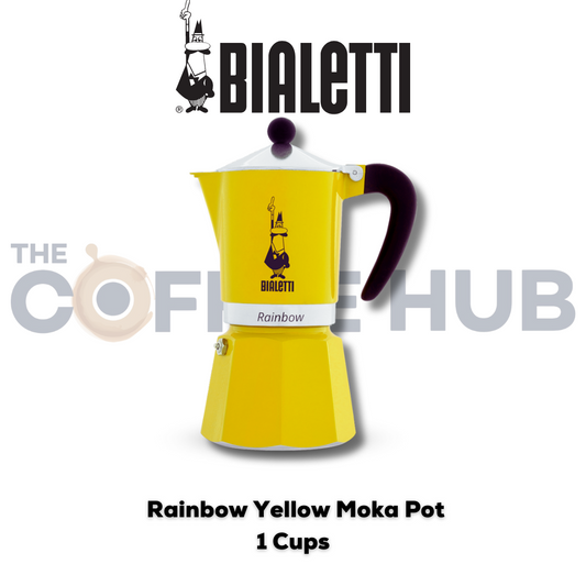 Bialetti Rainbow Yellow Moka Pot -1 Cup