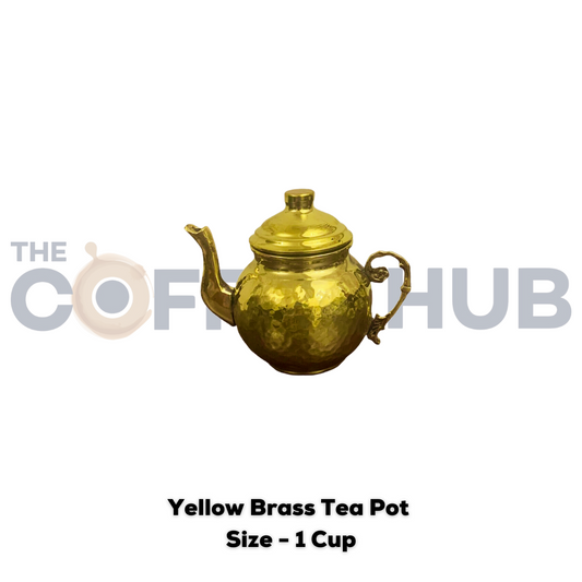 Al Ateeq Yellow Brass Tea Pot Size -1 Cup