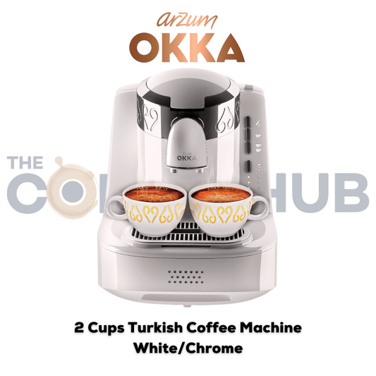 Arzum OKKA - 2 Cups Turkish Coffee Machine  - White/ Chrome - OK002