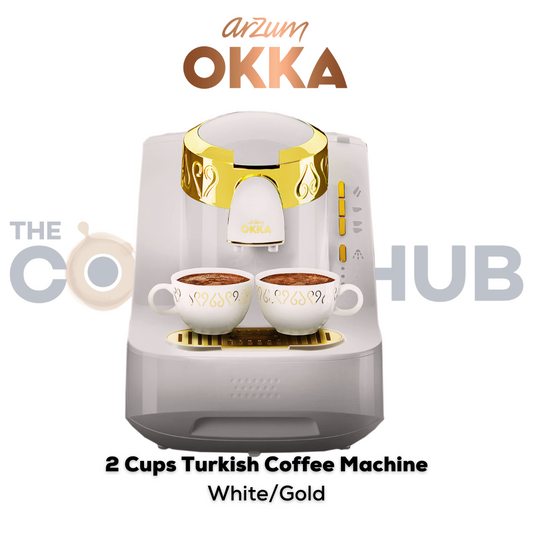 Arzum OKKA - 2 Cups Turkish Coffee Machine  - White/Gold – OK008