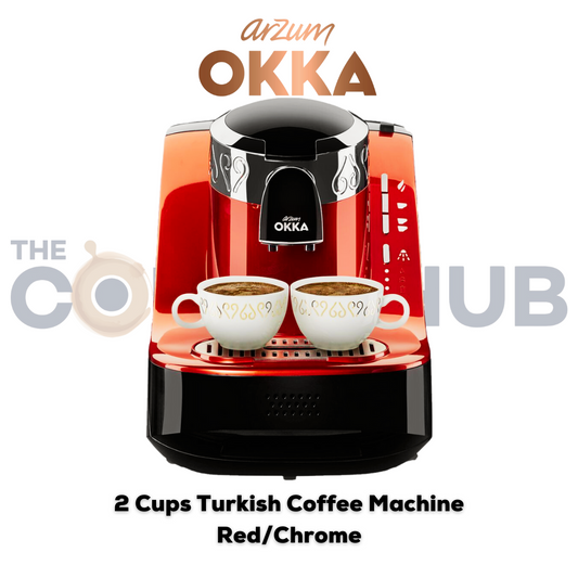 Arzum OKKA - 2 Cups Turkish Coffee Machine  - Red/Chrome  OK002