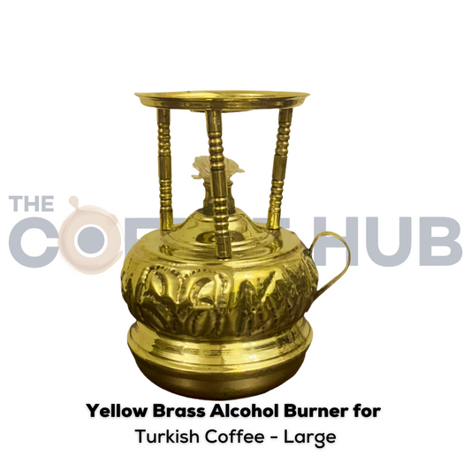 Al Ateeq Yellow Brass Alcohol Burner for Turkish Coffee-Large