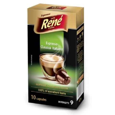 Café Rene Nespresso Compatible Espresso Classico Italiano -10 Capsules
