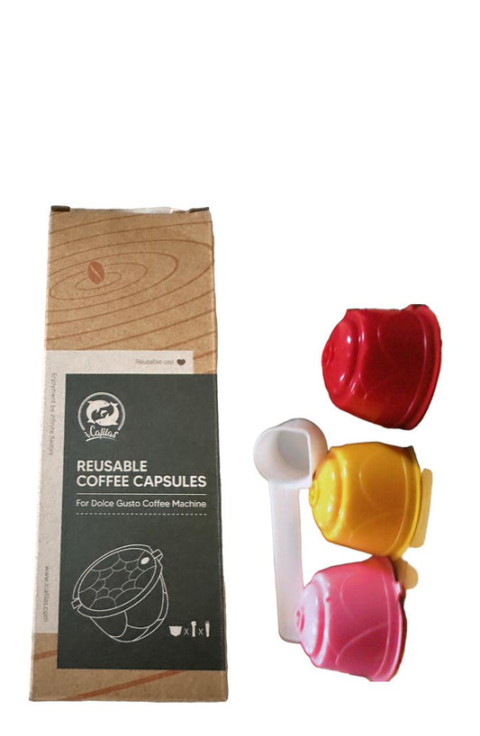 Cafilas Reusable Coffee Capsules for Dolce Gusto Machines - 3 Pieces