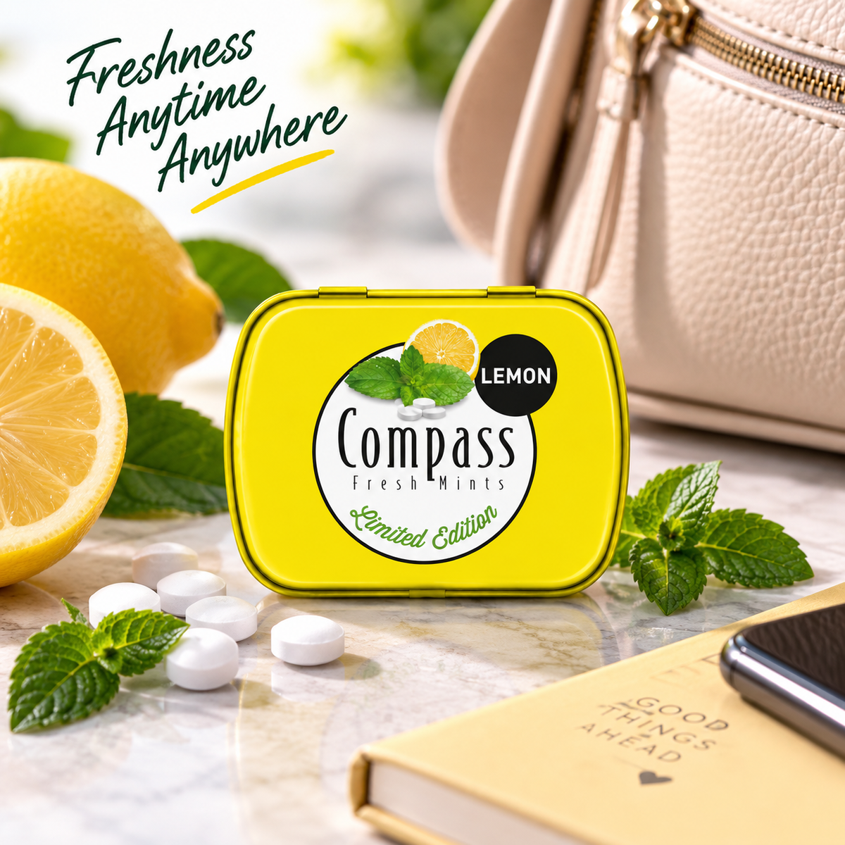 Compass Lemon Sugar Free Mints - 14 gm