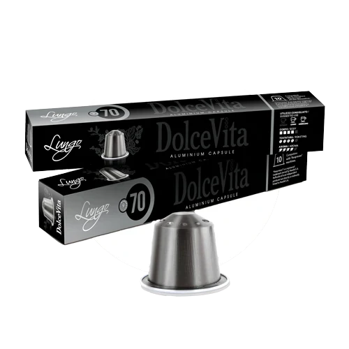 Dolce vita Lungo Aluminium Capsules- 70% Arabica -10 Capsules