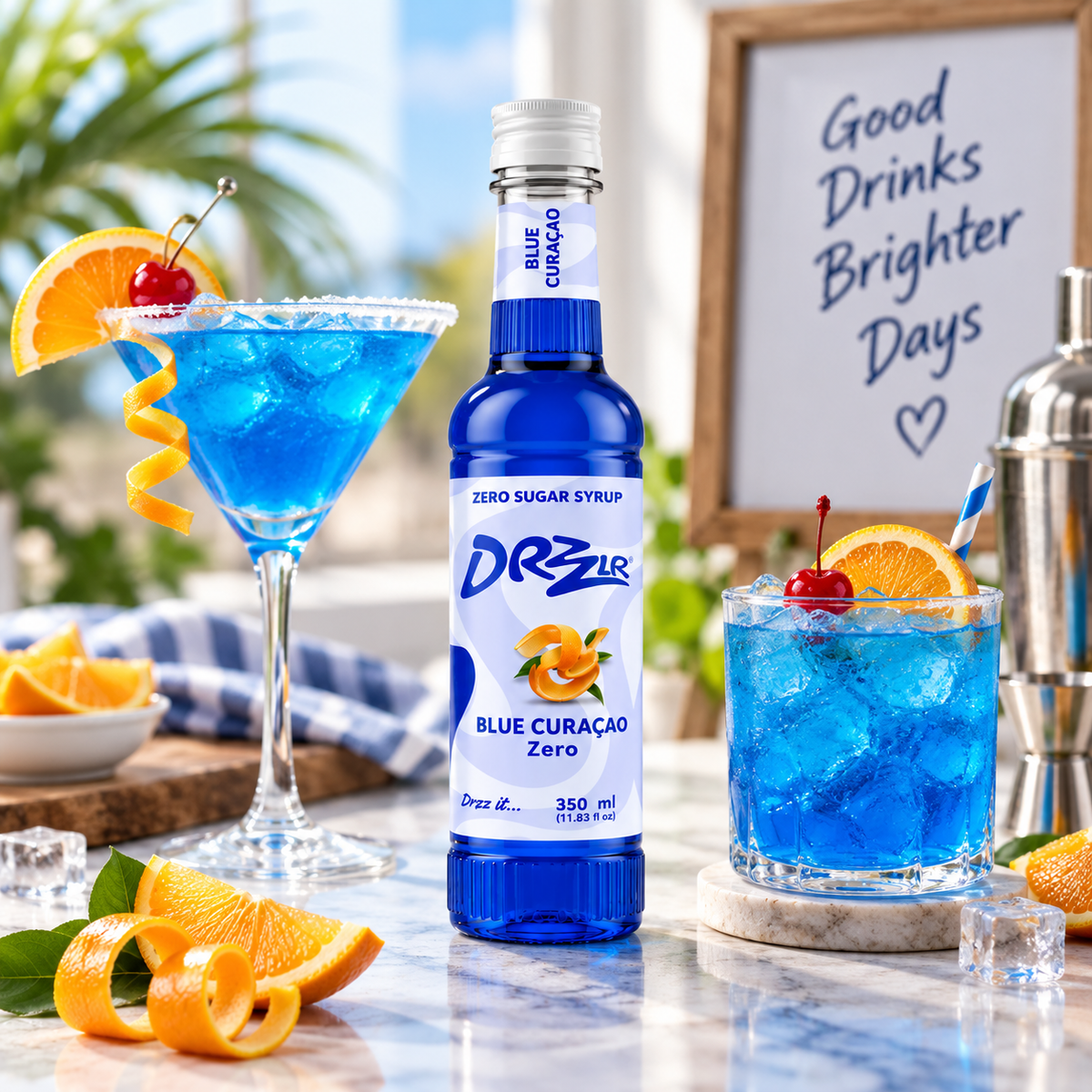 Drzzlr Blue Curacao Zero Sugar syrup - 350 ml