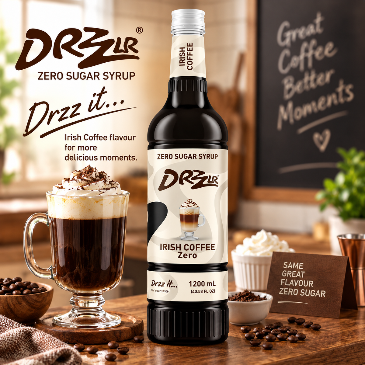 Drzzlr Irish Coffee Zero Sugar syrup - 1200 ml