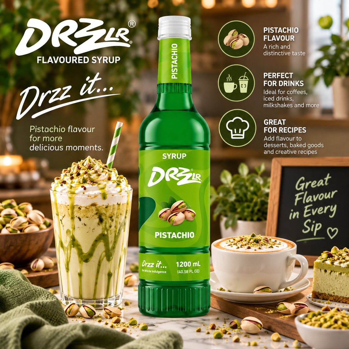 Drzzlr Pistachio syrup - 1200 ml