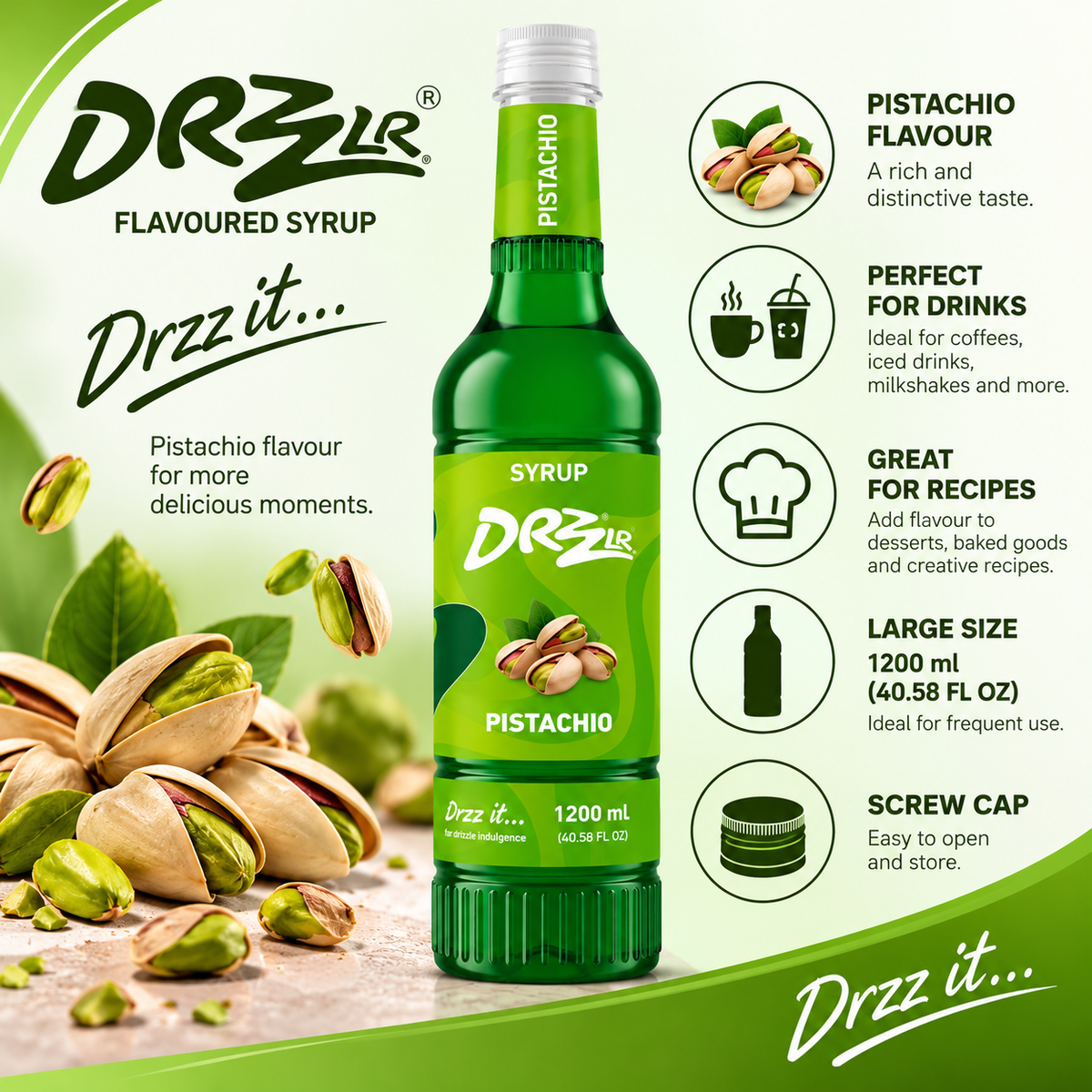 Drzzlr Pistachio syrup - 1200 ml