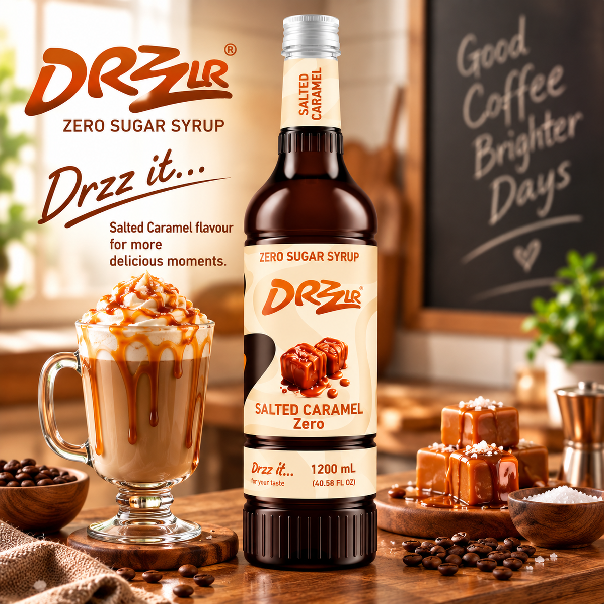 Drzzlr Salted Carmel Zero Sugar syrup - 1200 ml