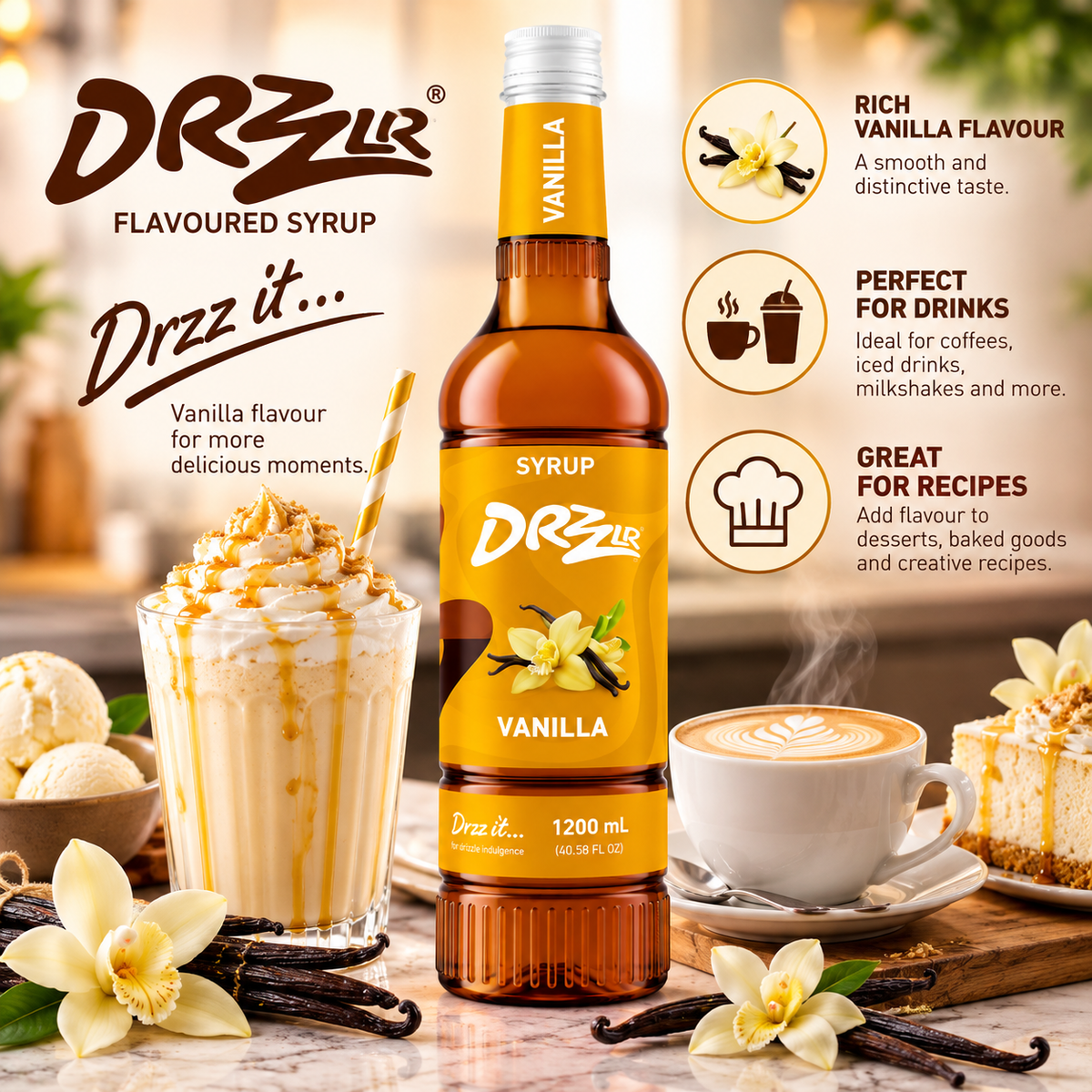 Drzzlr Vanilla syrup - 1200 ml