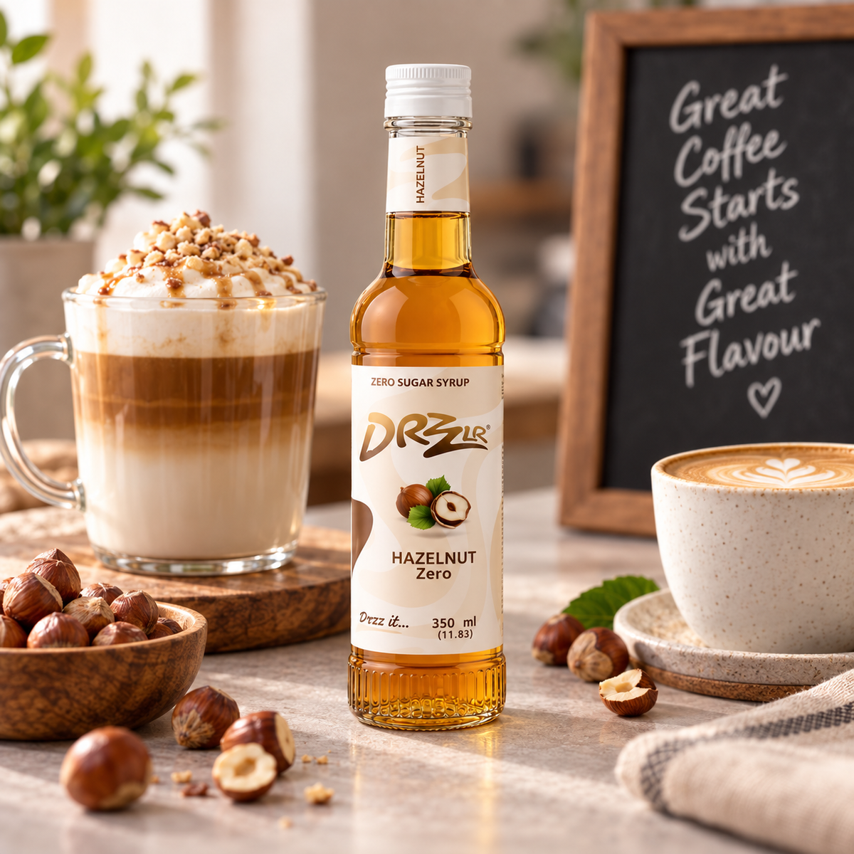 Drzzlr Hazelnut Zero Sugar syrup - 350 ml