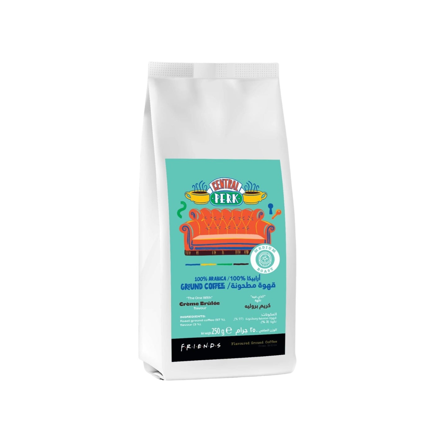 Friends Espresso Ground Coffee - Natural Crème Brule Flavor - 250g