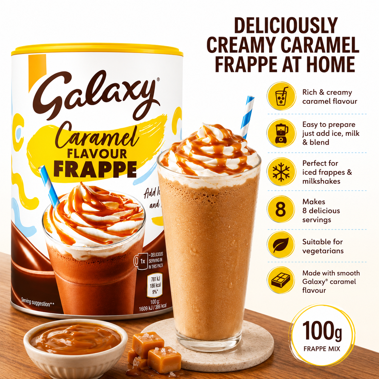 Galaxy Caramel Flavour Frappe - 280 gm