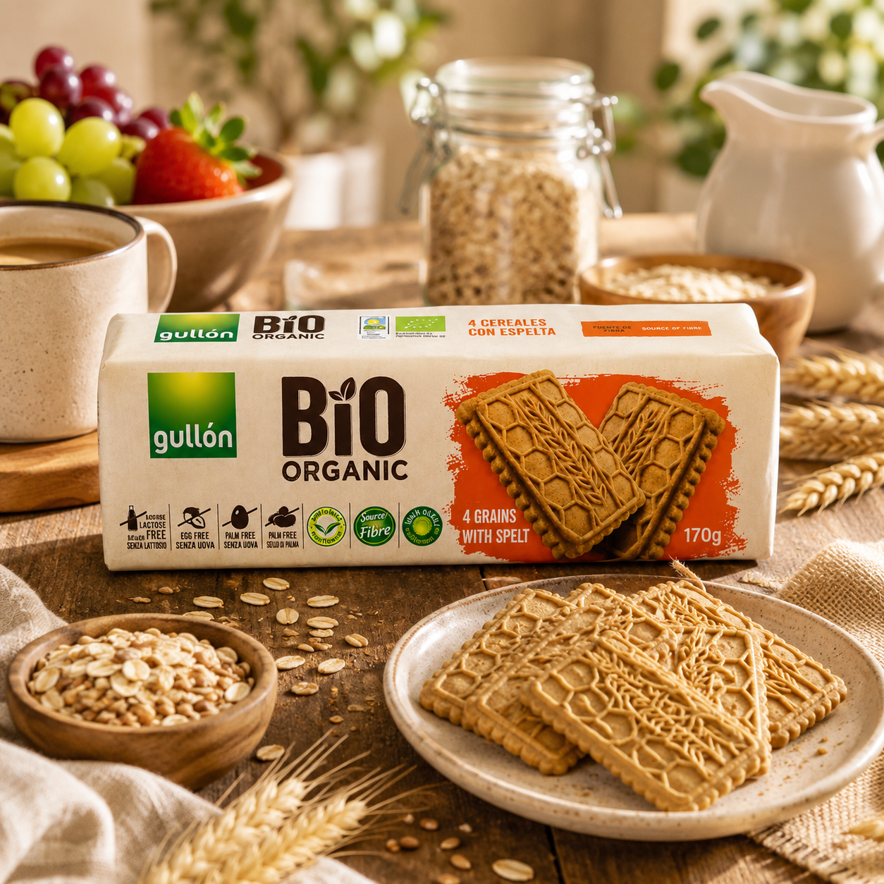 Gullón BIO Organic 4 Grains with Spelt Biscuits – 170 gm