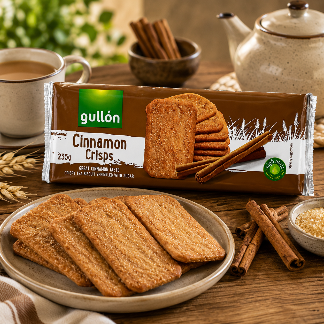 Gullón Cinnamon Crisps Tea Biscuits – 235 gm